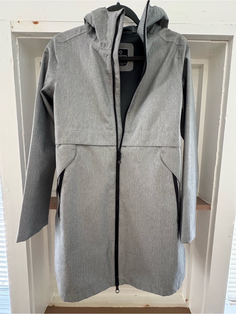 Mondetta Light Gray Hooded Trench Coat